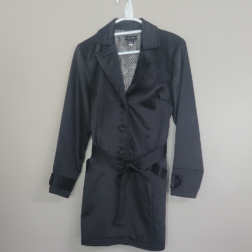 Spense Shiney Black Dress Coat Size M